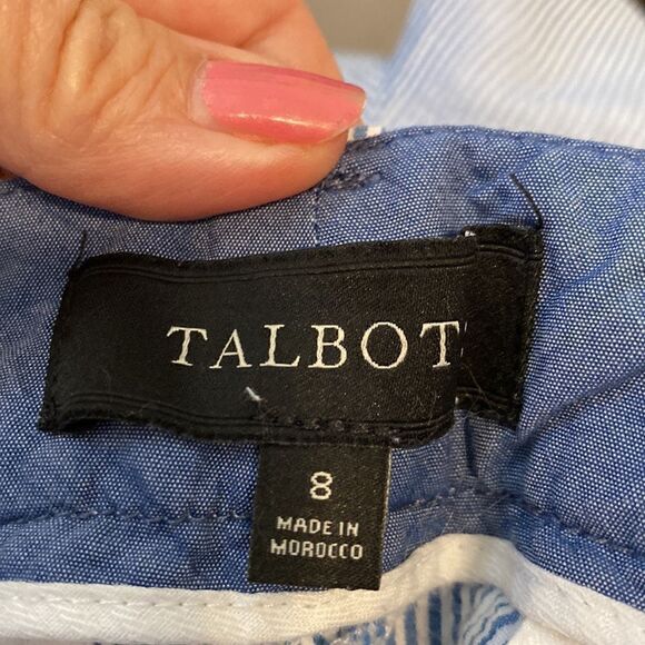 Talbots Blue and White Summer Seersucker Shorts Size 8 - Picture 5 of 5